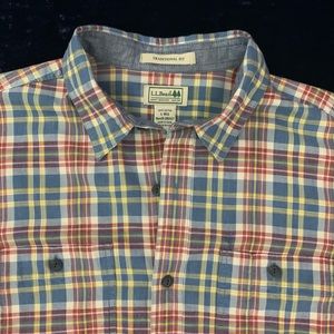 LL BEAN Traditional Fit Light Weight Cotton Flannel Shirt